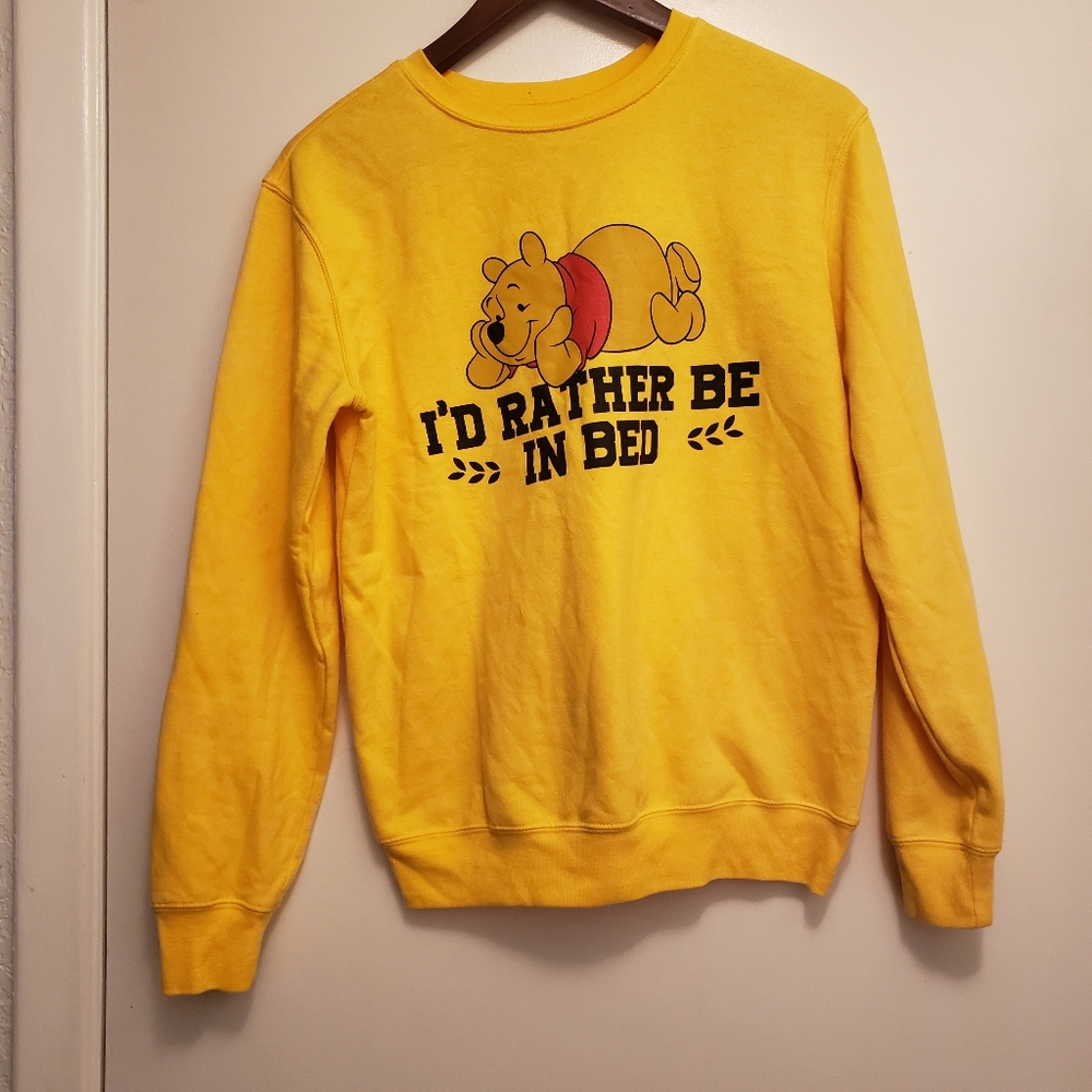 Disney YELLOW WINNIE THE POOH Sweatshirt Size SMALL